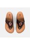 Women's Bitter Brown Colored Stone Suede Flip Flops - 6