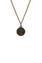 Mini Tree of Life Necklace Round Tree Pendant - Antique Yellow Plated with Classic Chain - 2