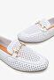 Valisya Women's Ballerinas with Genuine Leather Accessories - White - 5