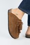 Valleria Women's Genuine Leather Tasseled and Laced Tan Slippers - 5