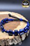 Men's Natural Stone Bracelet Lapis Lazuli Hematite Stylish Design Macrame Bracelet - 4