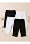 Girl Child 1-8 Years Old 100% Cotton Comfortable and Fresh Capri Leggings Sets Multiple Sets White-Black - 4