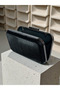 Black Laser Snake Women's Evening Dress Bag Black Metal and Chain Wedding Engagement Graduation - 6