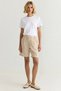 Women's Shorts Bermuda High Waist Wide Leg Plain Pattern Look Woven Regular Length - 4
