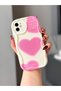 Iphone -12- pink heart patterned cream color case - 2