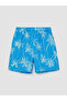 Blue Printed Boy's Swim Shorts - 2