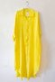 Italian Yellow Shirt Collar 3/4 Sleeve Buttoned Hidden Pocket Oval Skirted 100% Linen Woven Dress 125 62 - 3