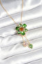 316L Steel Chain Gold Color Flower Model Dangle Women's Necklace 5886 - Stepco5548-8974