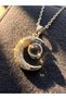 I Love You in 100 Languages Projection Crescent Silver Color Steel Necklace