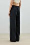 Black Modal Blend Striped Women's Trousers - 4