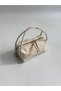 Belek Model Hand and Women's Shoulder Bag, Linen Bag, Summer Bag Cream - 2