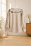 LINEN EMBROIDED TOP LOOSE FIT FREE SIZE - 3