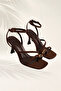 Berlin Brown Suede Ankle Strap Classic Heeled Shoes - 4