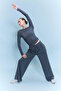 D7128Axar126 Anthracite Wide Leg Standard Length Modal Sports Pants