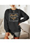    Women's Long Sleeve Crew Neck Print Viscose Two Thread Blouse
