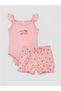 Lcw Baby Floral Baby Girl Snap Fastener Bodysuit and Shorts