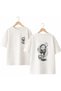 Music Headphone Print on the Back and Front Chest, 100% Cotton Oversize Loose Regular Fit Crew Neck T-Shirt