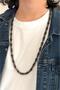 8 mm Smoky (Smokey) Quartz & Jasper Natural Stone 70-80 cm Long Men's Necklace (with Bracelet as a Gift) - 2