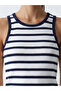 White Striped Women's Athlete's Undershirt - 3