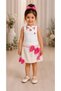 Girl's Bow Detailed Suit Set with Straps, Blouse and Skirt - 2