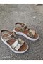 Genuine Leather Orthopedic Sole Velcro Girls' Sandals Gold - 6