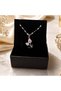 Elegant Women's Steel Necklace with Stone Tulip Flower Figure - Non-Tarnishing Elegant Steel Necklace