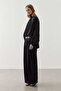 Drawstring Draped Trousers Set Black - 5