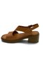Genuine Leather Orthopedic Women's Sandals – Low Heeled Casual & Summer Comfortable Stylish Sandals with Stitching Detail - 4