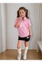 Girl's T-Shirt and Shorts Set, Printed Cotton, Summer Casual Fit Combination