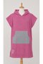 Adult Hooded Towel Poncho Pink Gray Beach Poncho with Pockets