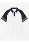 Contrast Detailed Buttoned White T-Shirt - 2
