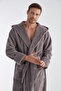 Men's Hooded Ribbed Bamboo Cotton Soft Absorbent Luxury Bathrobe - 5
