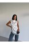 Women's White Halter Neck Asymmetrical Cut Fringe Detail Satin Blouse Hzl26S-Fry123911 - 5