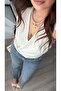 Ecru Lyocell Blended Double-Breasted Blouse - 4
