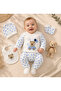 Teddy Bear and Car Patterned 10-Piece Newborn Hospital-Issued Baby Set - 3