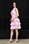 Satin Floor Mini Dress - Powder - 5