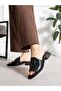 Mi̇lenor Black Genuine Leather Women's Slippers - 4