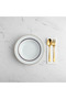 Decopor White Porcelain Soup Plate with Golden Rim & Cobalt Blue Design — 8.5 Inch - 3