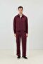 Burgundy Modal Blend Striped Relaxed Men's Trousers - 5