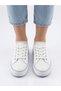 Girl's White Lilac Sole Lace-Up Casual Sports Shoes - 5