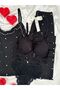 Women's Lingerie Strap Ruffle Pajama Set - 4