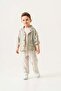 Boys' Cotton Striped Shirt Jacket T-Shirt Pants Set - 2