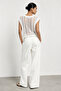Women's openwork loose mercerized premium knit blouse - summer chic lightweight sleeveless top - 2