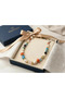 Natural Stone Women's Necklace with Colorful Stones and Bodrum Beads Steel Gold Detailed Bohemian Jewelry - 5