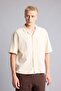 100% Cotton Boxy Fit Apaş Collar Woven Short Sleeve Shirt H3730Ax26Sm - 3