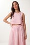 Muslin Blouse Skirt Set Lax0012 Pink - 3