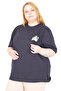 Mode XL Real Big Size Women's T-Shirt Bis Yaka Beyond U26115 Navy Blue - 3