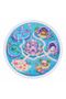 Undersea Castle Themed Round Children's Beach Towel Blue 150 cm - 3