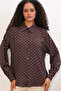 Women's Oversize Polka Dot Shirt 20392 - Brown - 2