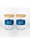 Nirvana Jar Set of 2 with Wood Lid Hello